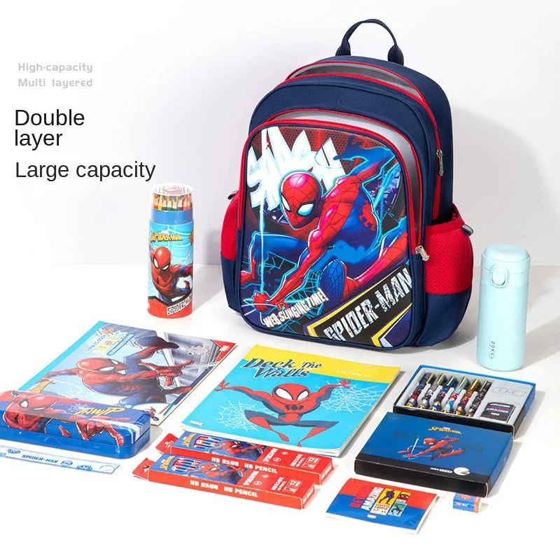 Disney Marvel Boy Girl School Bag Grade 1-3 Spider Man Lotso Primary Student Shoulder Orthopedic Backpack Large Capacity Mochila