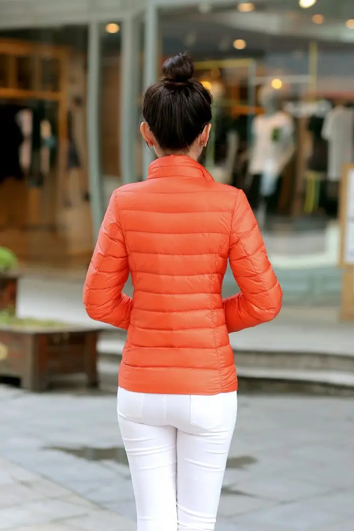 M-8XL White Duck Down Jacket for Women Winter Warm Down Coat Light Weight 2023 New Stand Collar Pocket Zipper Casual Outerwear