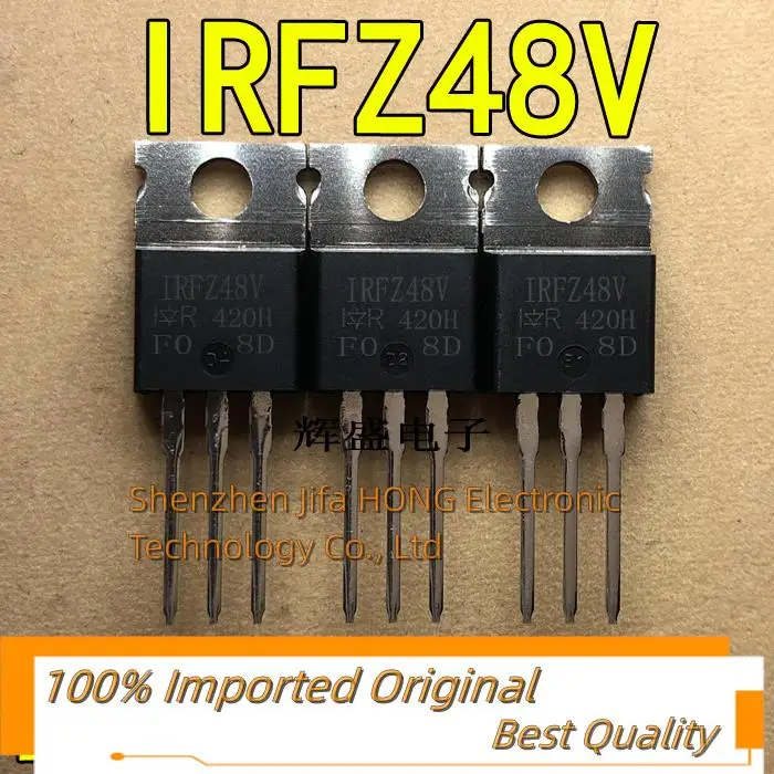 10PCS/Lot  IRFZ48V IR TO-220 72A 60V MOSFET N-Channel  Best QualityReally Stock Original