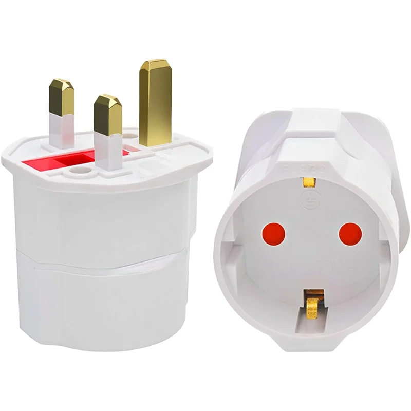 3PCS Universal Travel Adapter Type G Electrical Plug Converter EU To UK European To British Power Socket Plug Adapter UK PLUG-AS