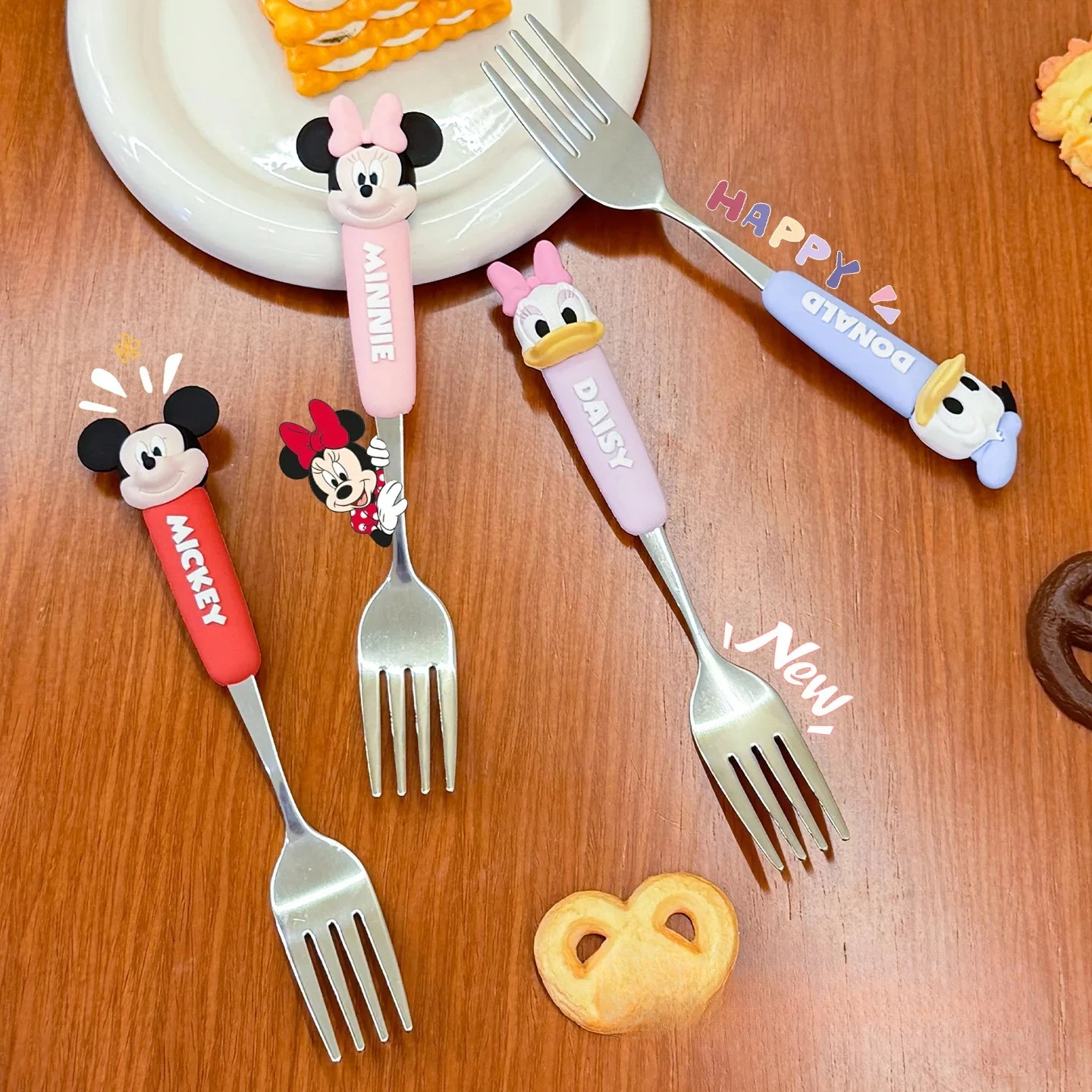 Stainless steel spoon and fork set; Cartoon cute rabbit anti-scald children's portable tableware set view 3
