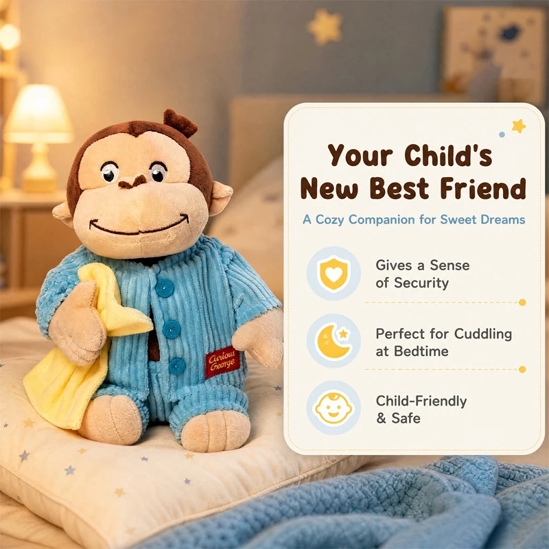 12 inch Monkey Stuffed Animal Plush Toy in Pajamas, Soft Cute Cuddle Plushie Doll, Baby Toddler Boys Girls Birthday Gift - view 4