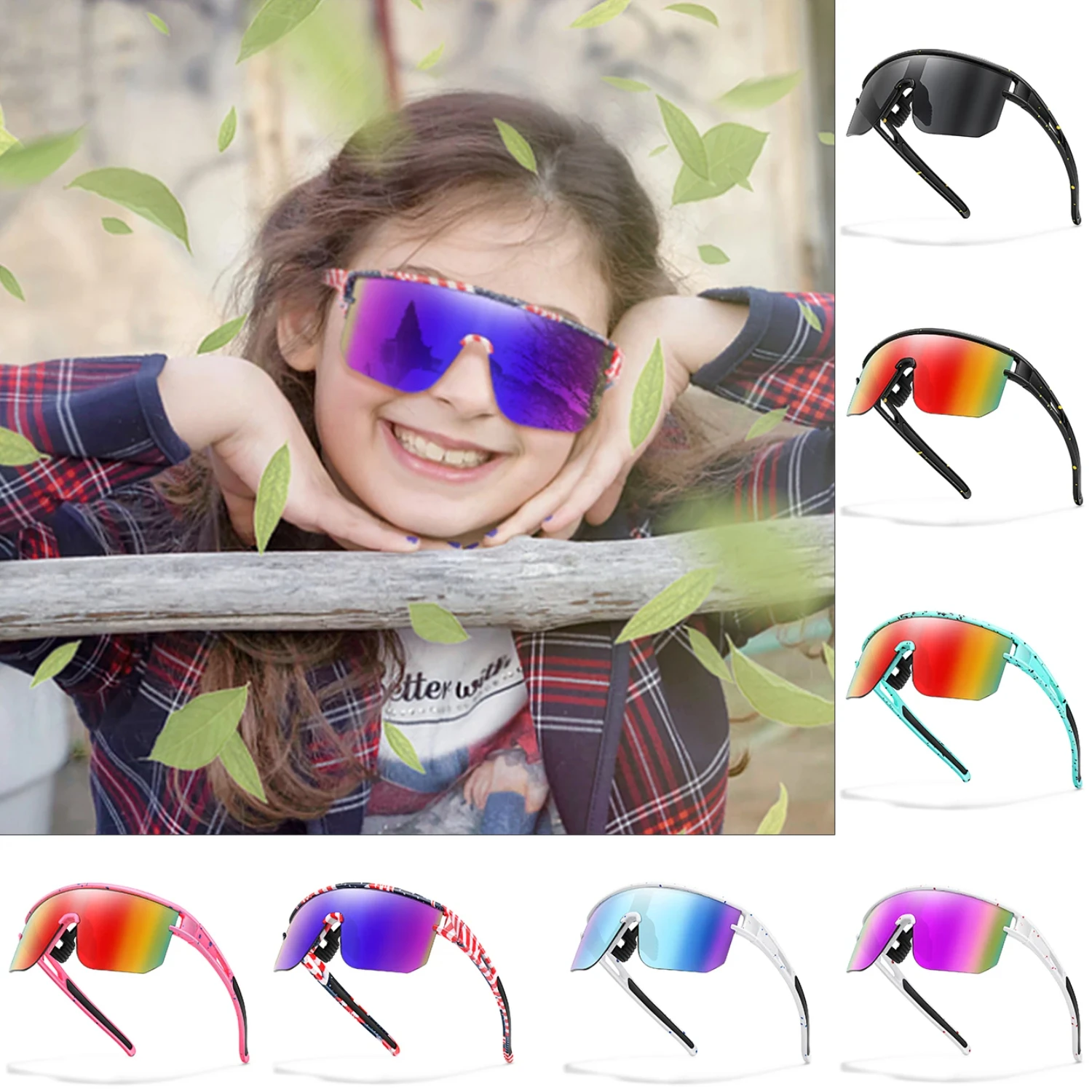 Brand  Cycling Sunglasses Boys Girls Outdoor Baseball Bike Bicycle Sport Eyewear Youth Classic Glasses Gift UV400