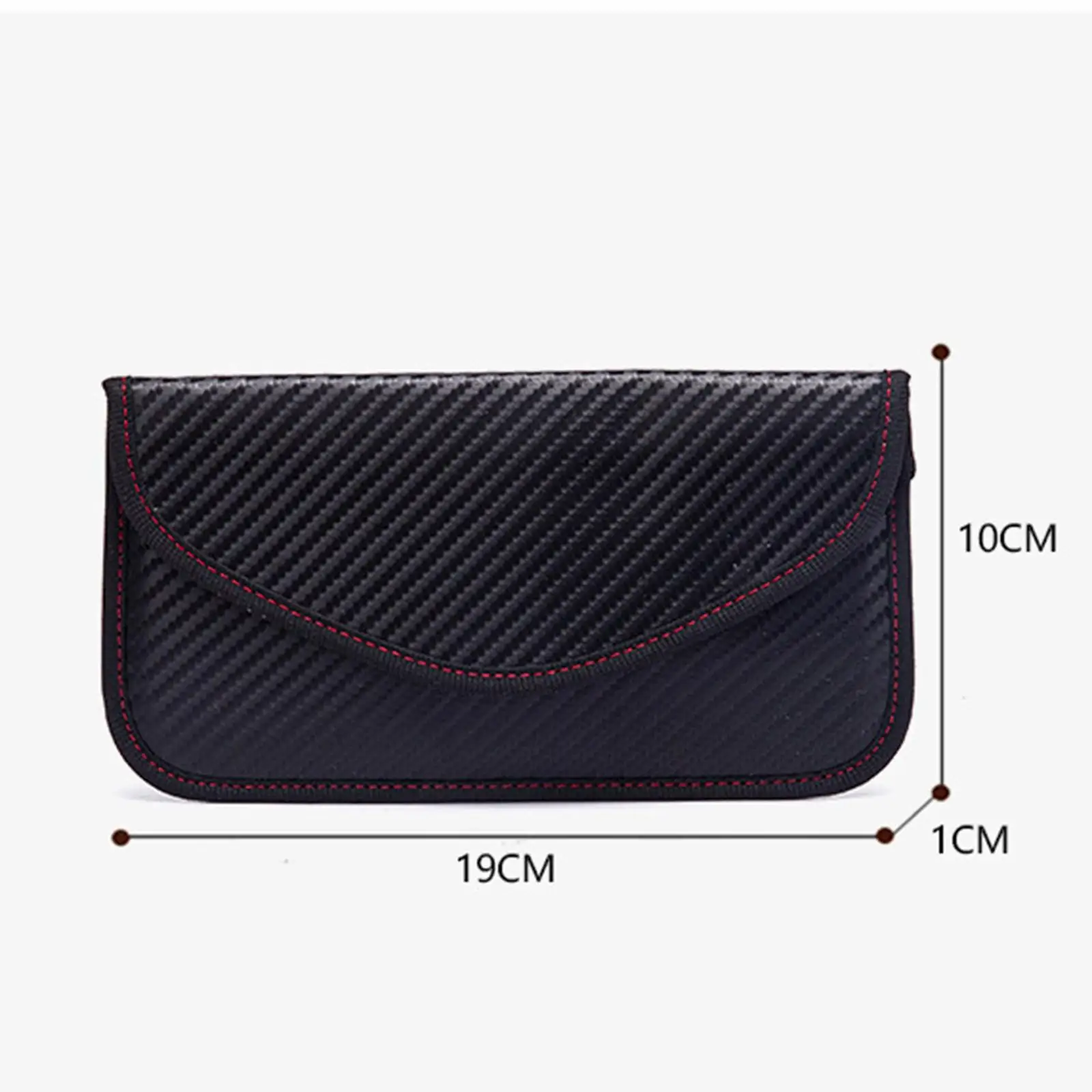 RFID Blocking Wallet Pouch Signal Shielding Bag for Car Keychain Key Fob Phone Privacy Cage Black Carbon Fiber PU Case