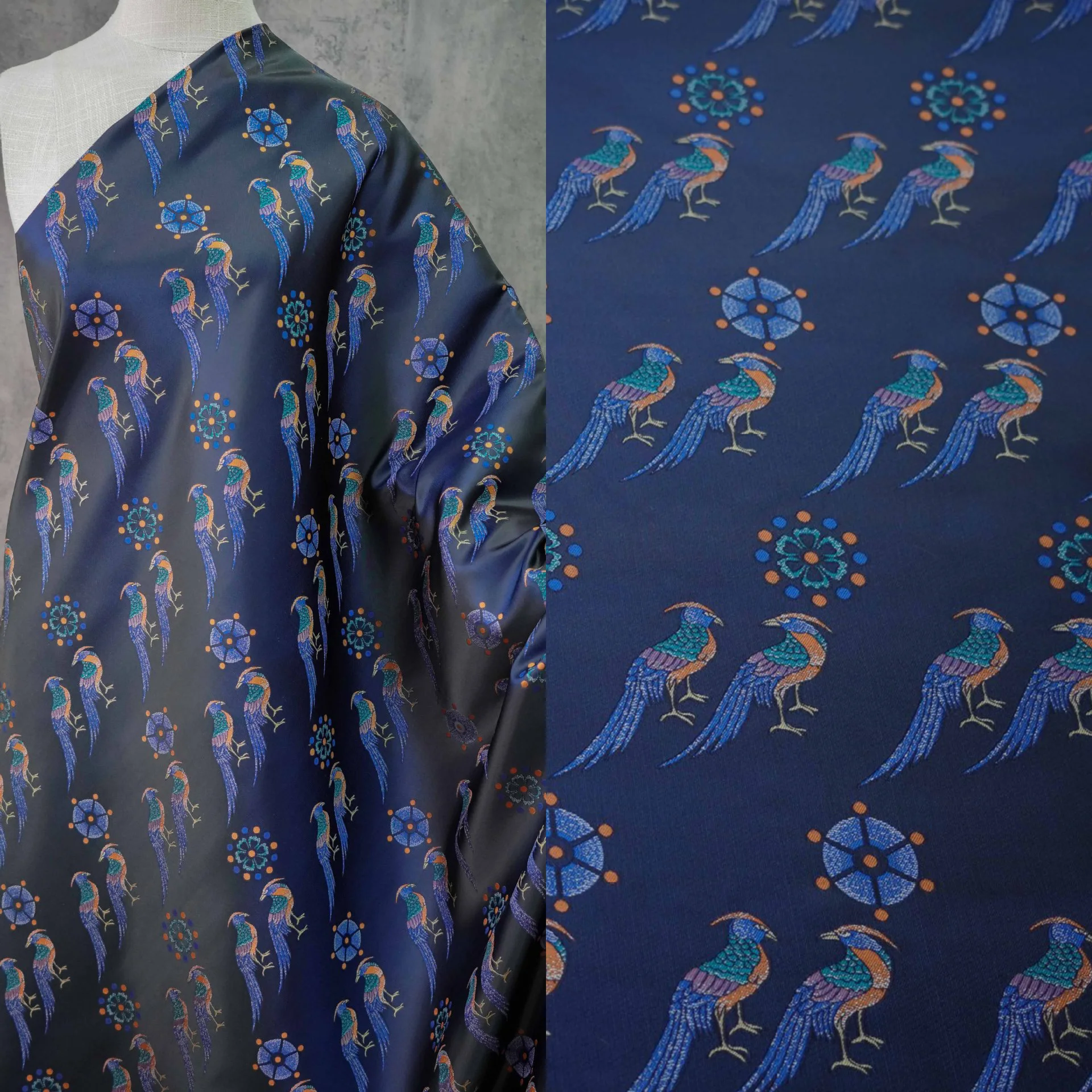 Новая парчовая жаккардовая ткань с имитацией песен в китайском стиле, ретро Ципао Ханфу, цветная тканая ткань ручной работы для одежды «сделай сам»