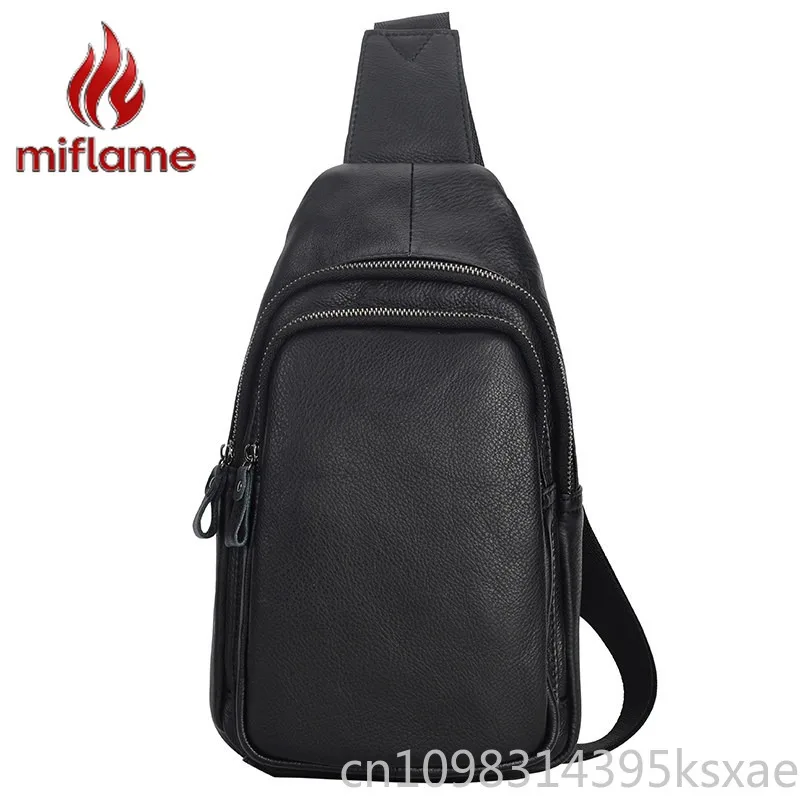 

Men's Genuine Leather Chest Bag Luxury Purse Handbag Multifunctional Crossbody Shoulder Bag Fashion Casual Trendy