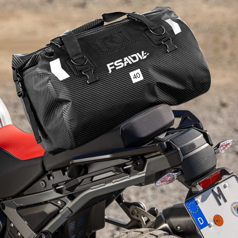 Carbon Black Motorcycle Waterproof Tail Bag 40L 66L Camping Travel Bag Motorbike Scooter Sport Luggage Pack Motorcycle Seat Bag