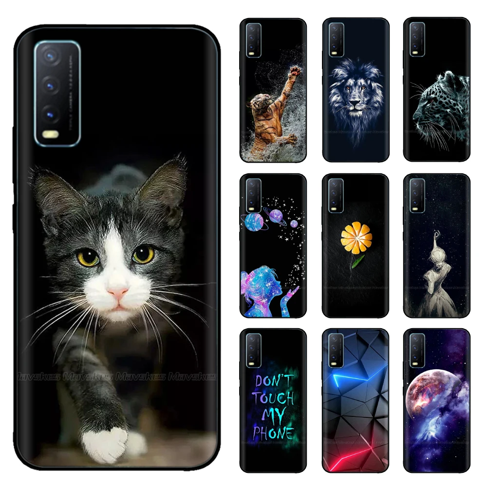 Phone Case For Vivo Y20 Y20i 2021 Y20s Case Painted Silicone Bumper Back Cover Fundas For Vivo V2029 V2027 Y 20 20s 20i Cases