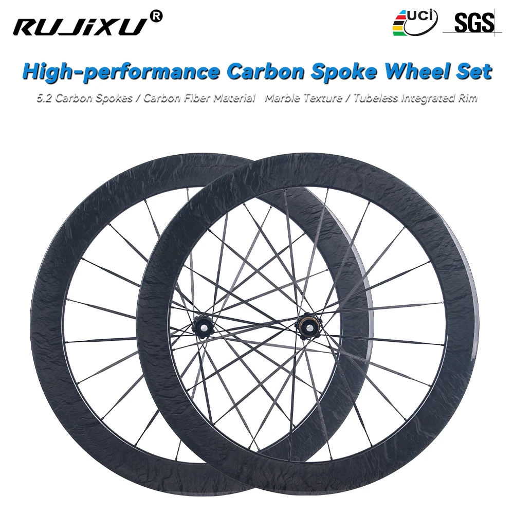 Marble Surfa 1150g Ratchet 60T Carbon Spoke Wheels Deep 40/50/60mm Ceramic Bearings Gravel Road Wheelset Disc Brake Center Lock