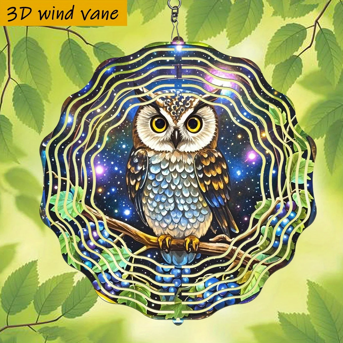 CIFBUY 3D Metal Wind Spinner 360 Rotating Garden Decor Shiny Kaleidoscope Kinetic Wind Art Outdoor Patio Yard Ornament