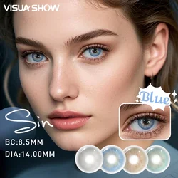 VISUASHOW Prescription Natural Colored Contact Lenses with Power, 1 Pair Yearly Disposable Korean Big Eyes Myopia Lenses, Beauty