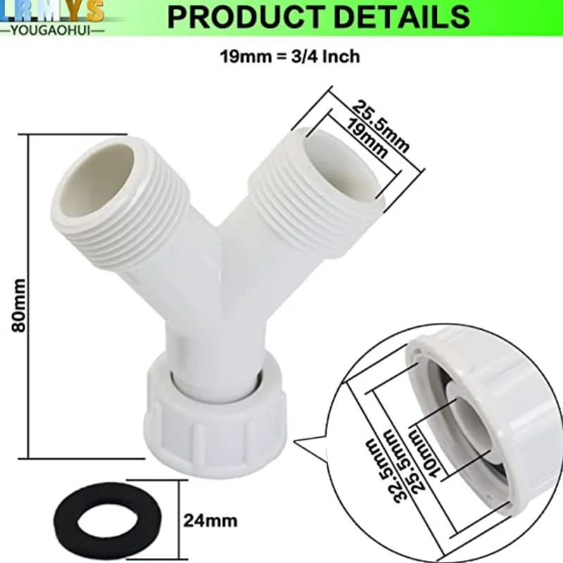 Y Splitter Joiner With Washer Kitchen Dishwasher Washing Machine Y Tee Connector Adapter Installation Water Joint for Appliances
