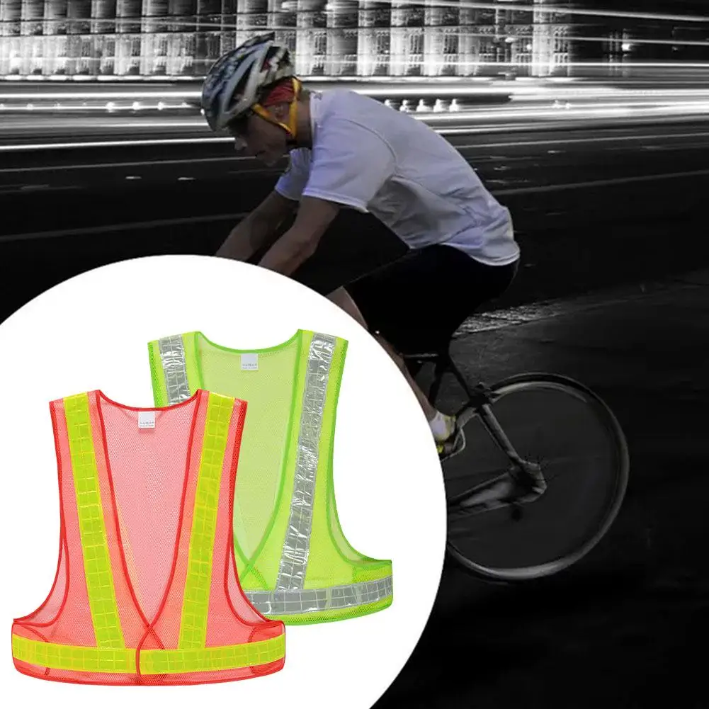 Reflective Safety Vests Lightweight Elastic Vest Hi Vis Reflective Strips For Traffic Control Running Cycling T0t7