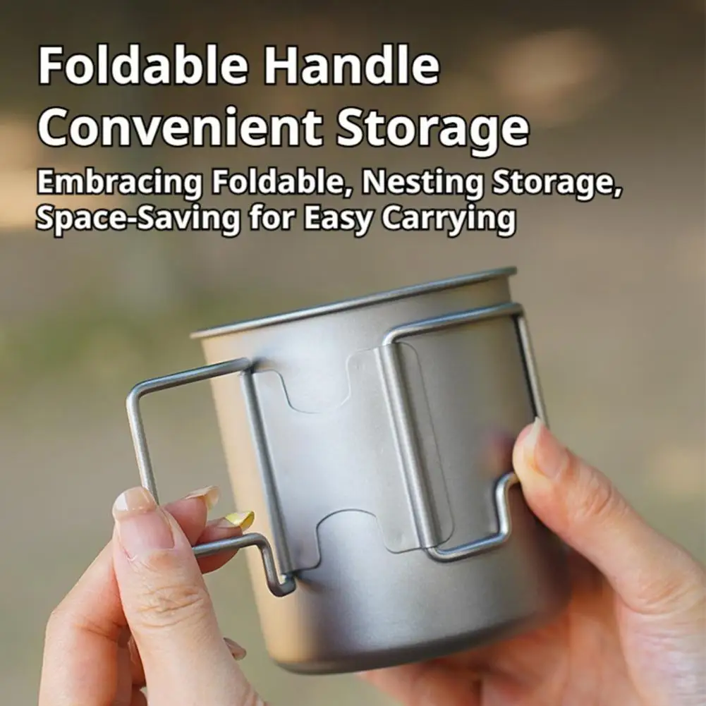 420ml Lightweight Titanium Coffee Pot With Lid Gooseneck Spout Foldable Handle Camping Mug For Outdoor Travel Camping - view 5