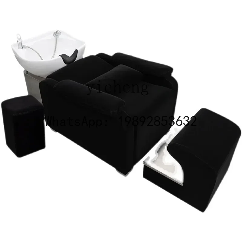 MR  high-end barber shop shampoo bed hair salon special hair flushing bed half lying shampoo  ceramic basin shampoo bed