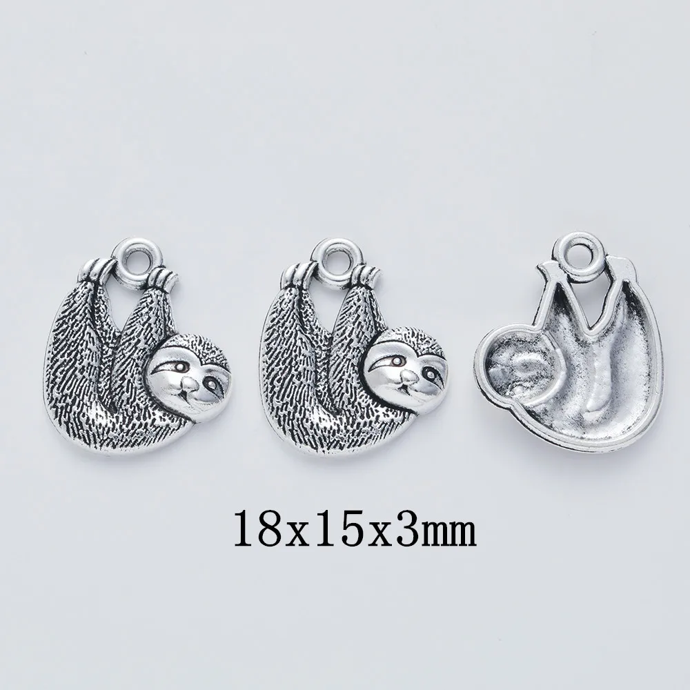 100pcs sloth Craft Supplies Charms Pendants for DIY Crafting Jewelry Findings Making Accessory 560