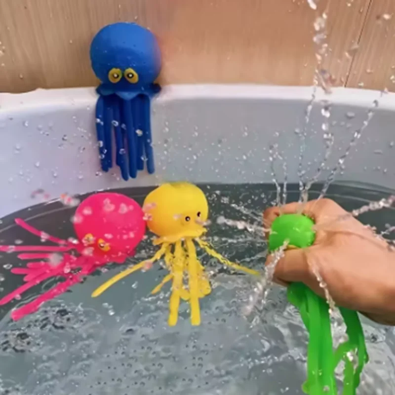 

Squeeze Water Octopus Stress Relief Toy Children Bathing Playing With Water Shower Decoration Summer Swimming Gifts For Children