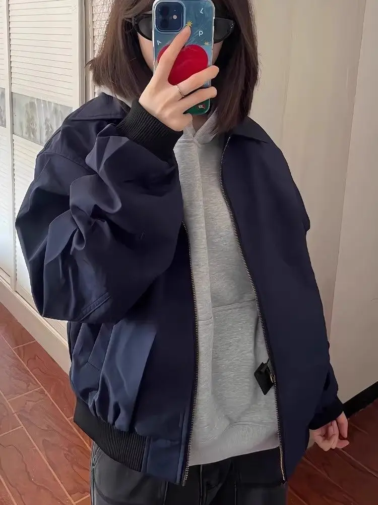 سترات منفوخة للنساء سترة بناتي للخريف من الفلانيل بأزرار للكلية شبابية عصرية جميلة فنية Preppy بناتي دافئة #3