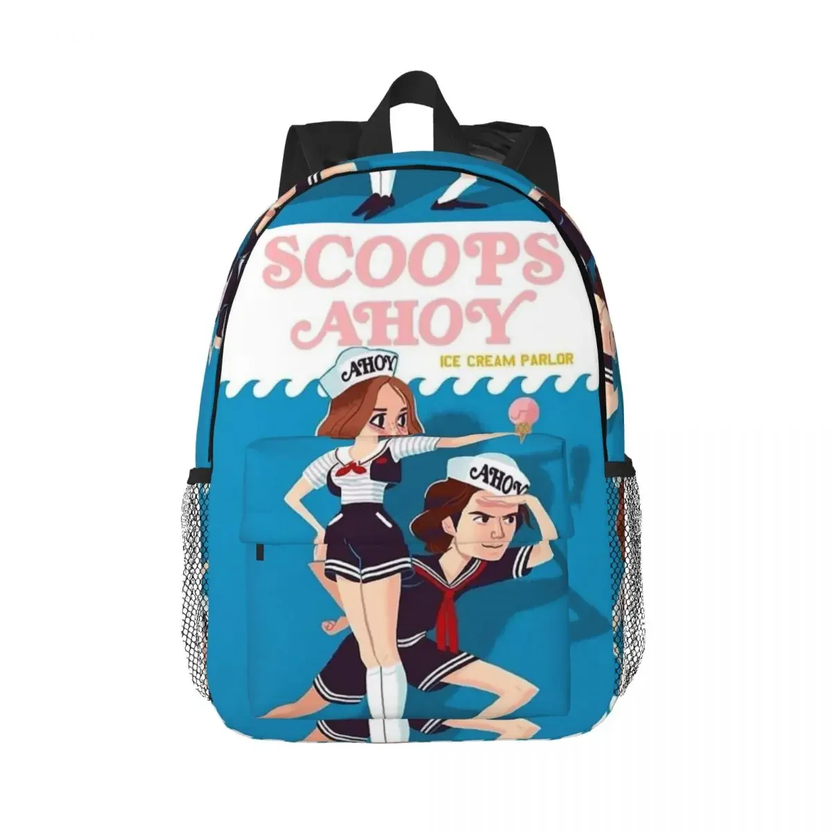 Scoops Ahoy Ice Cream Parlor Backpacks Boys Girls Bookbag Children School Bags Laptop Rucksack Shoulder Bag Large Capacity