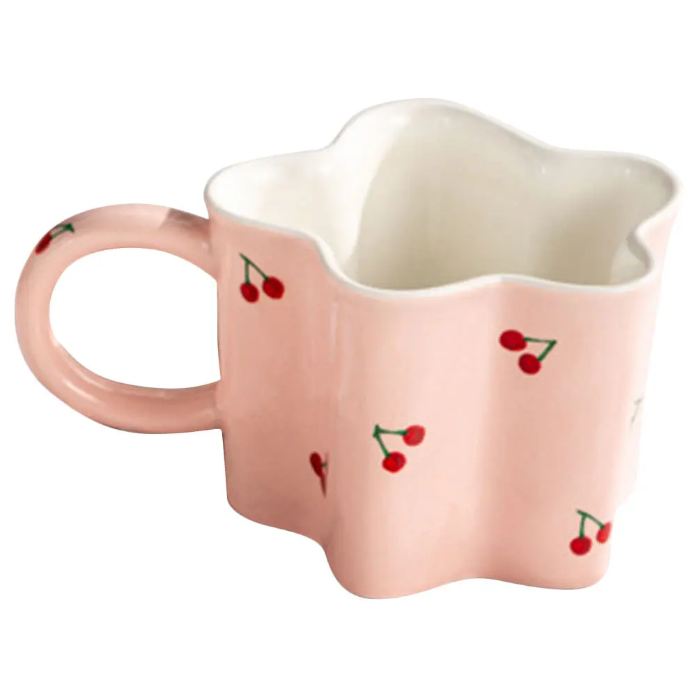 

Flower Coffee Mug Breakfast Cup Aesthetic Porcelain Ceramic Water Home Beverage