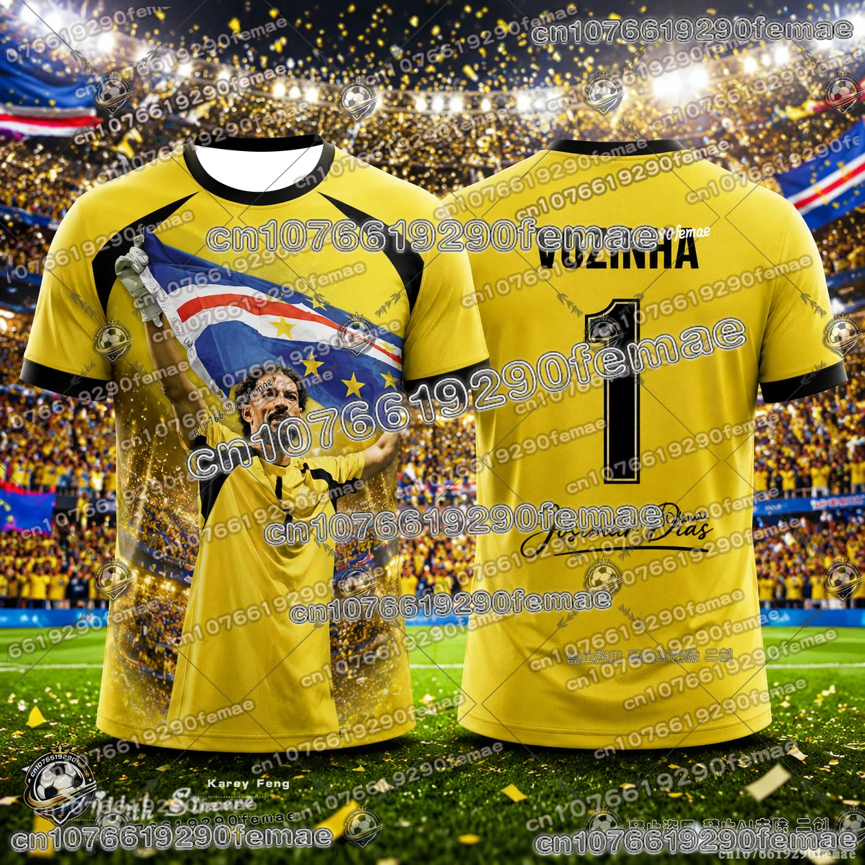 Vozinha No.1 Football Fan Memorial Jersey Kids Adults Limited Style Soccer T Shirt Outdoor Training Breathable Comfortable Top