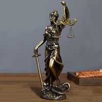 1 piece of resin imitation copper goddess of justice ornaments, retro home decoration desk ornaments European style creative liv