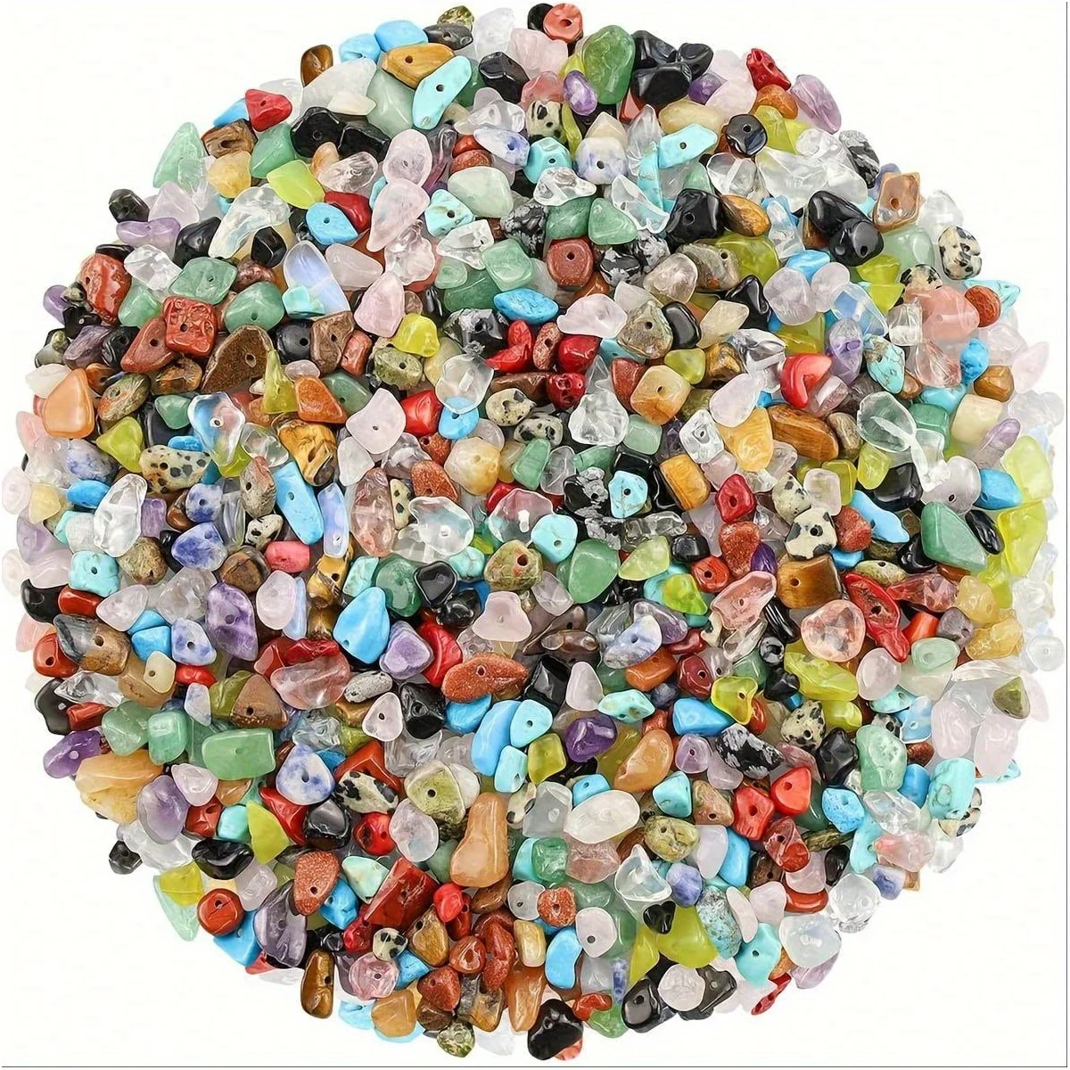 Natural Chip Stone Beads 5-8mm Approximately 200pcs Irregular Gemstone Hole Drill DIY Bangle Jewelry Making Crafts