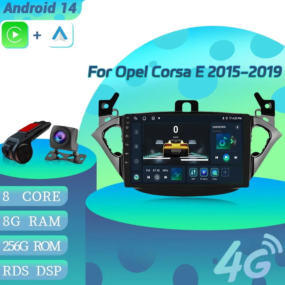 

Android 14 For Opel Corsa E 2015-2019 Autoradio Stereo Radio Video Player Navigation 4G Multimedia Wireless CarPlay Touch Screen