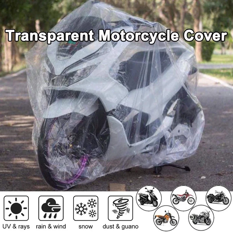 Transparent Bicycle Cover Waterproof Dust Protection Motorcycle E-Bike UV Resistant Lightweight Portable Motorcycle Accessories