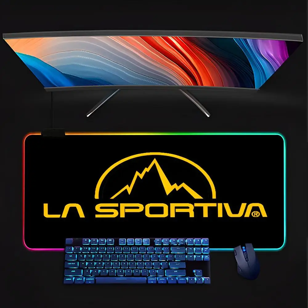 

l-La s-Sportiva-a Mouse Pad RGB Pc Gamer Keyboard LED Glowing Rubber Gaming Computer Mause pads Cute Cartoon Gaming Computer cs