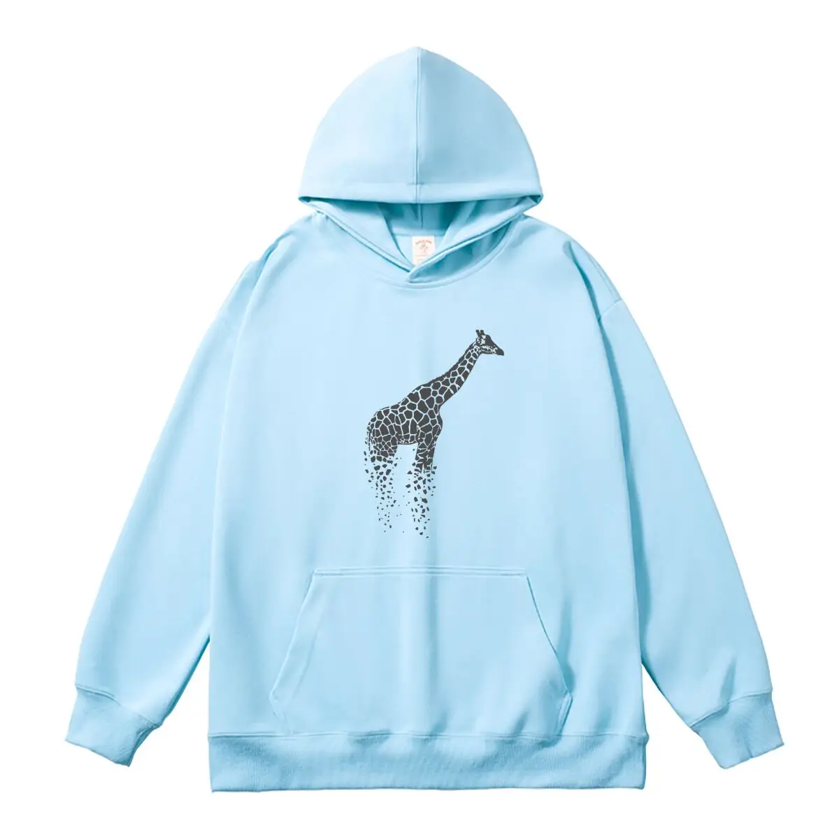 Women Sweatshirt Oversized Women's Hoodies Grey Giraffe Graphic Hooded Pullover Female Classic Autumn Thick Sportswear