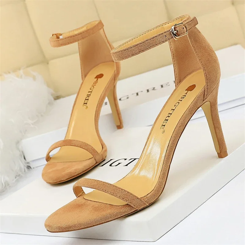 2023 Fashion Charming Stiletto High Heels Sandals Women Pumps Summer Wedding Party Shoes Black 8cm 11cm