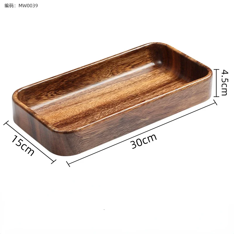 Wooden Food Tray Snack Tray Solid Wood Tableware Table Storage Deluxe Tea Tray Nuts Dessert Tea Ceremony Container