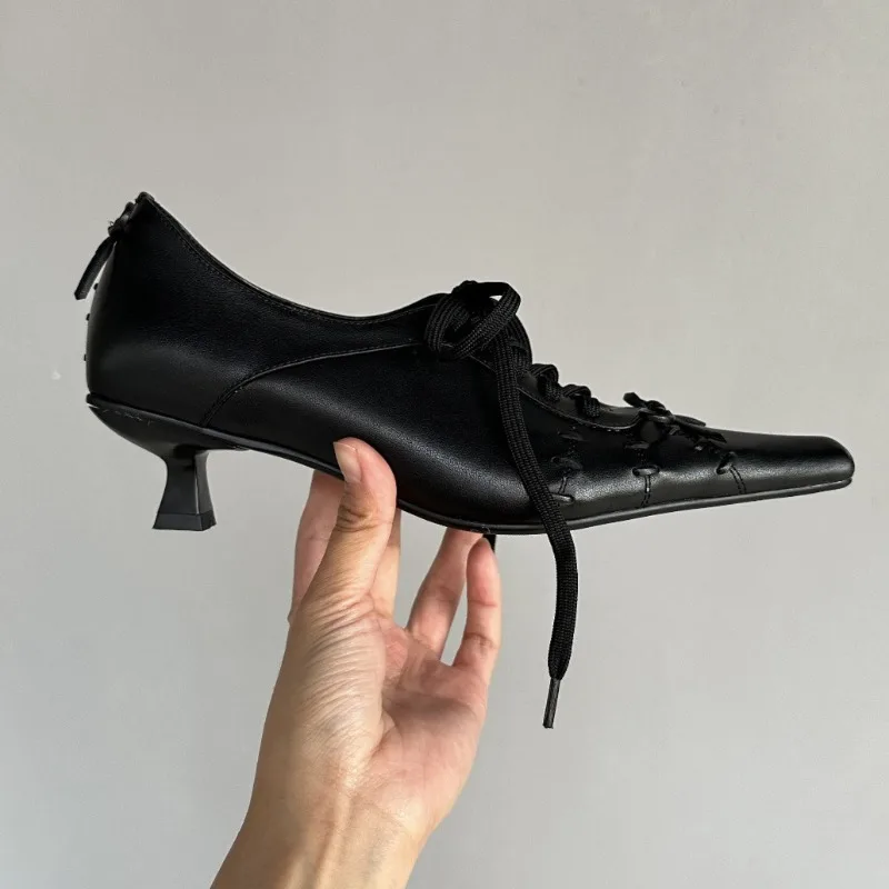 

2026 New Design stilettos luxury designer Shoes for Women Retro Pointed Gothic Style women's shoes new Leather Shoes for Women