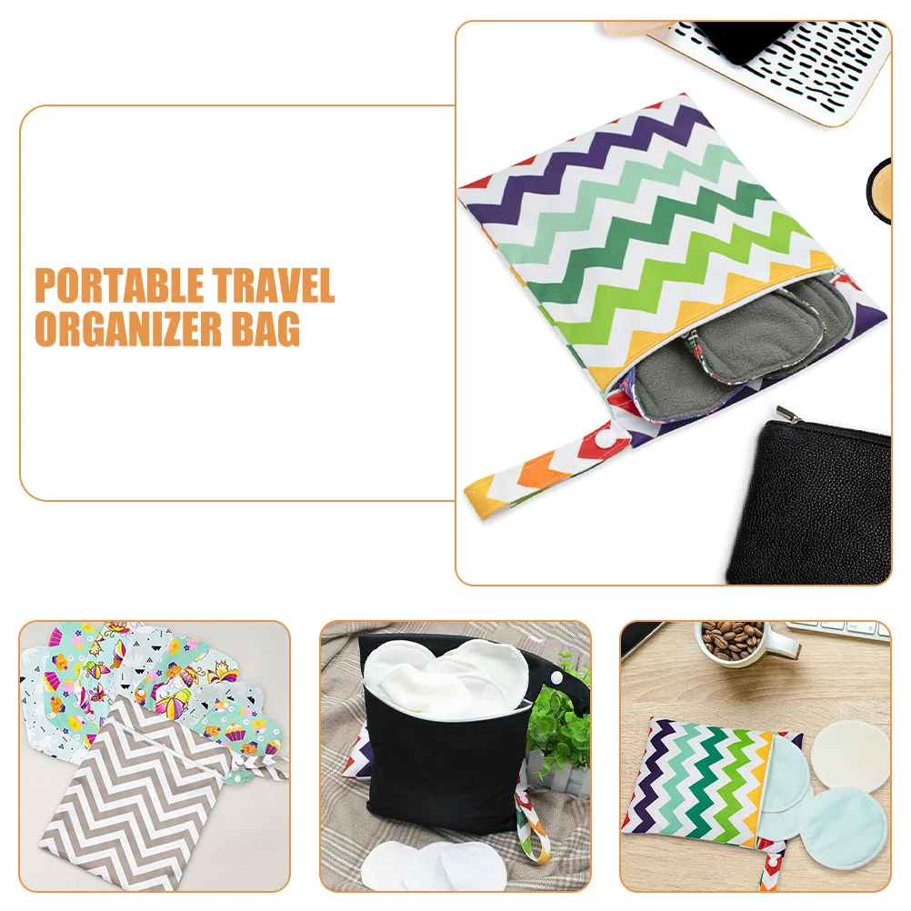 

3pcs PVC Diaper Bag Zipper ganizer Travel Storage Portable Baby Toiletries Toddler Reusable Small Cotton Pad Cosmetics Bag Wet