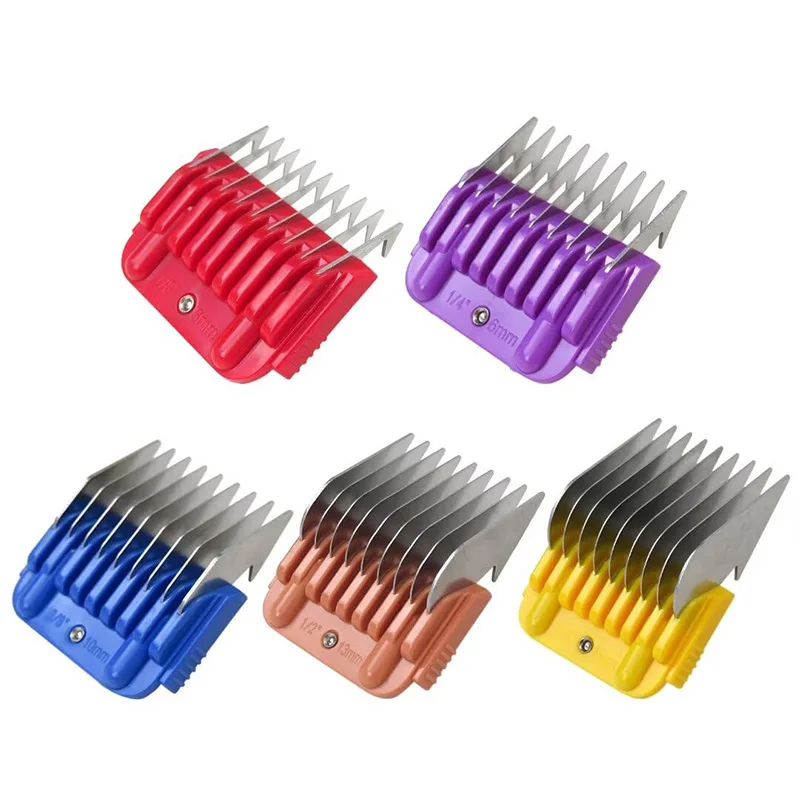 5pcs Animal Stainless Steel Guide Comb Set for 3-16mm Detachable Blade,For Andis, Oster A5, Wahl KM Series Clipper