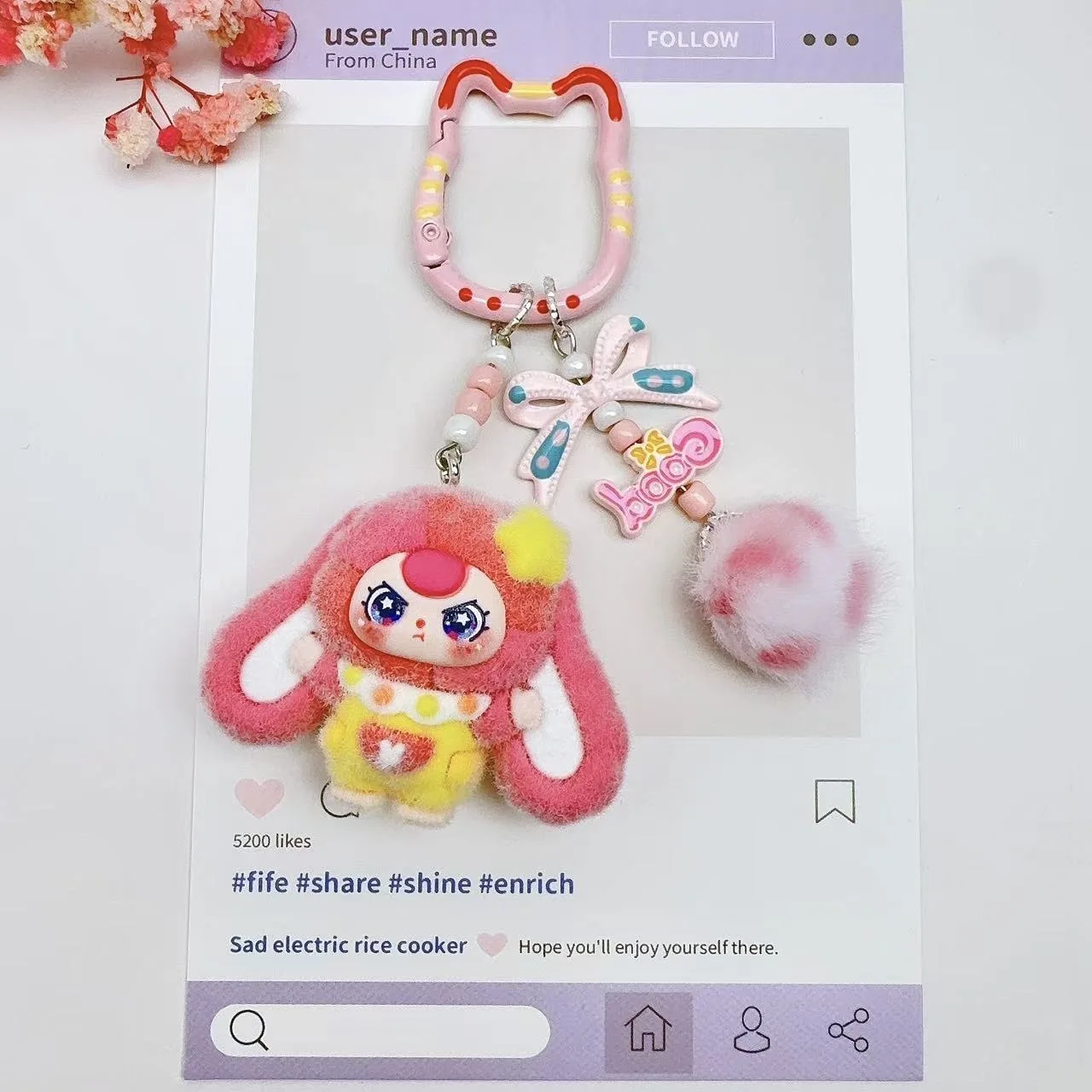 لعبة أرنب لطيفة ذات أذنين كبيرة للأطفال بعمر 3 سنوات، لعبة تمثال لطيفة على شكل سلسلة مفاتيح يمكنك صنعها بنفسك، منتج زخرفي صغير