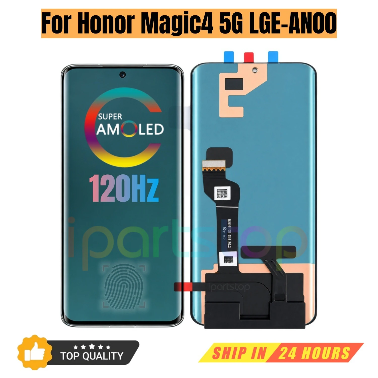 iparts-replacement-new-display-for-honor-magic4-5g-lge-an00-120hz-ltpo-oled-touch-screen-with-frame-assembly-oem-all-functions
