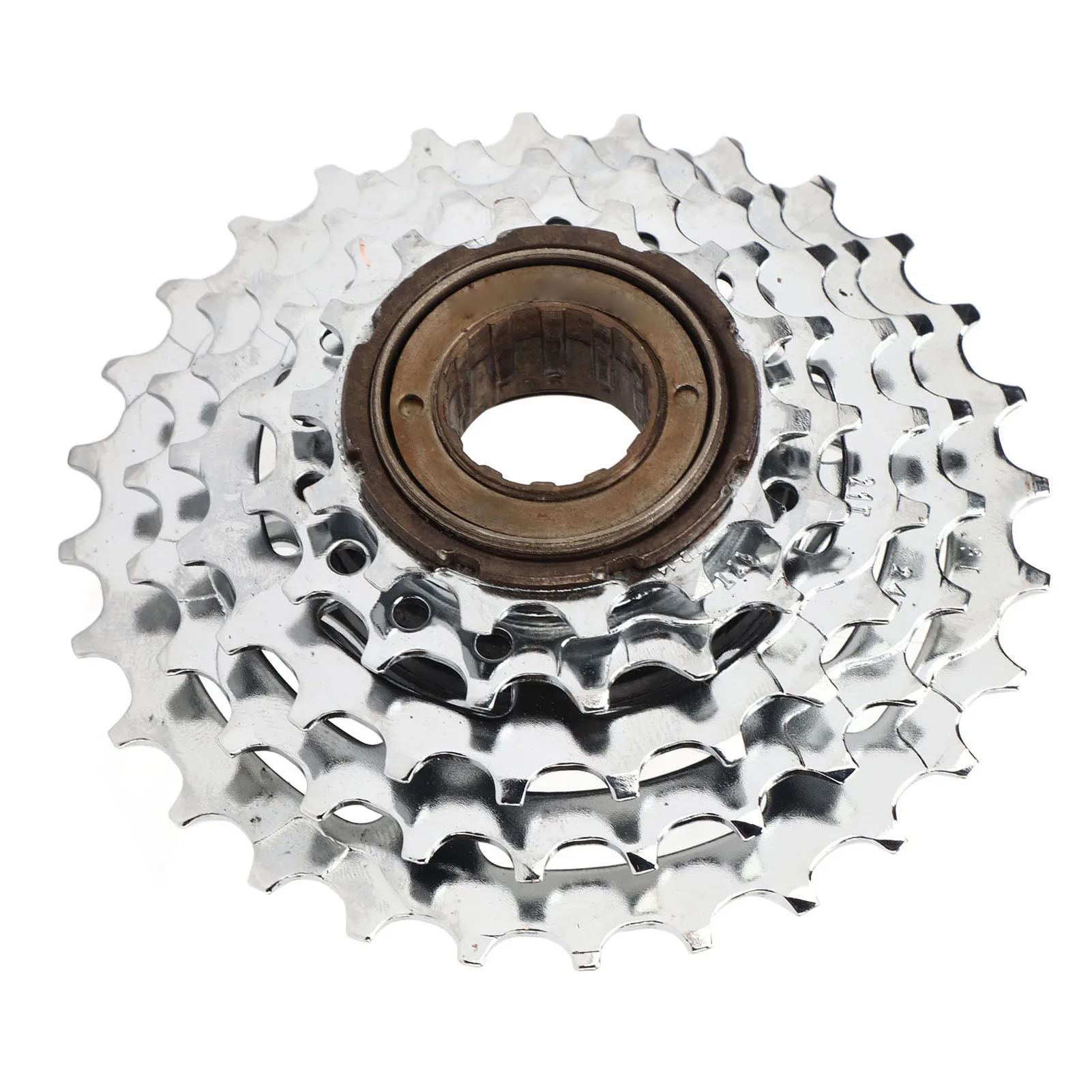 Bike Freewheel 14-28T Good Impact Resistance High Strength Steel 5 Speed Flywheel Hollow Anti Deformation for Road Bikes