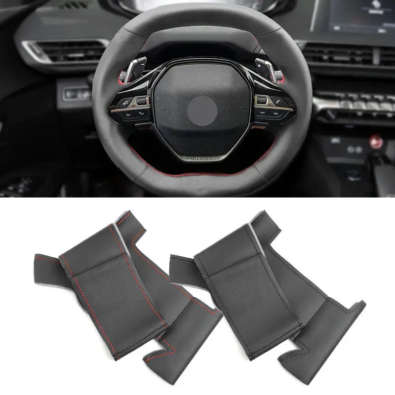 For Peugeot 3008 4008 2017 2018 508 2019 Hand Stitched Car Interior Steering Wheel Cover Microfiber Leather Protective Trim