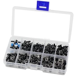 180pcs 10 Kinds of 6x6 Smart Electronics Push Button Switch Tactile Push Button Switch Micro-Momentary Tact Assortment Kit