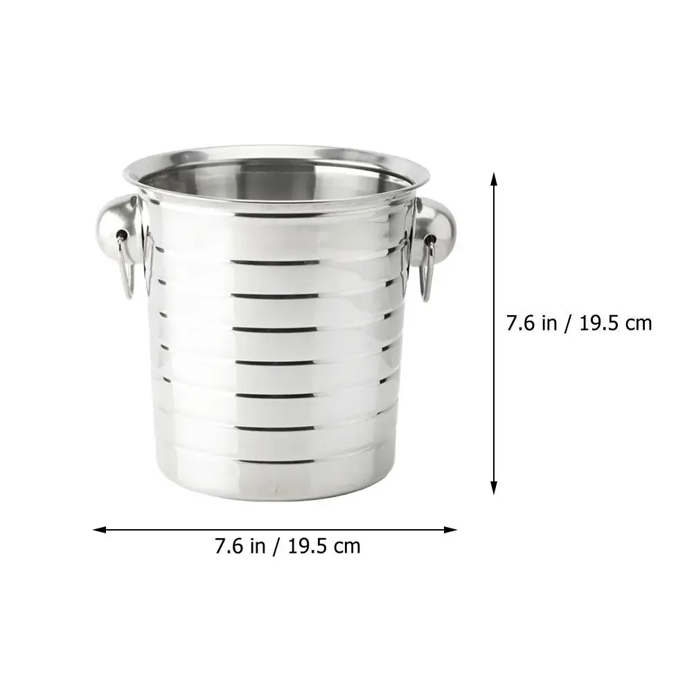 3L Stainless Steel Ice Bucket Modern Elegant Design Smooth Surface Easy Clean Bar Ice Bucket for Kitchen Dining Room Party Use