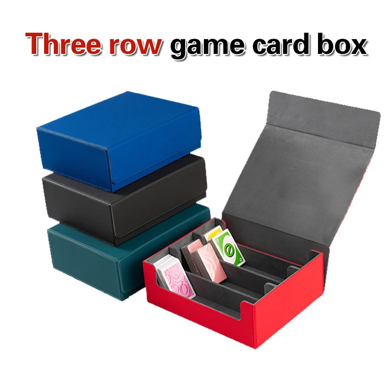 Three-row PU Game Card Box, Large-capacity Card Box, Paper Card And Business Card Storage Box