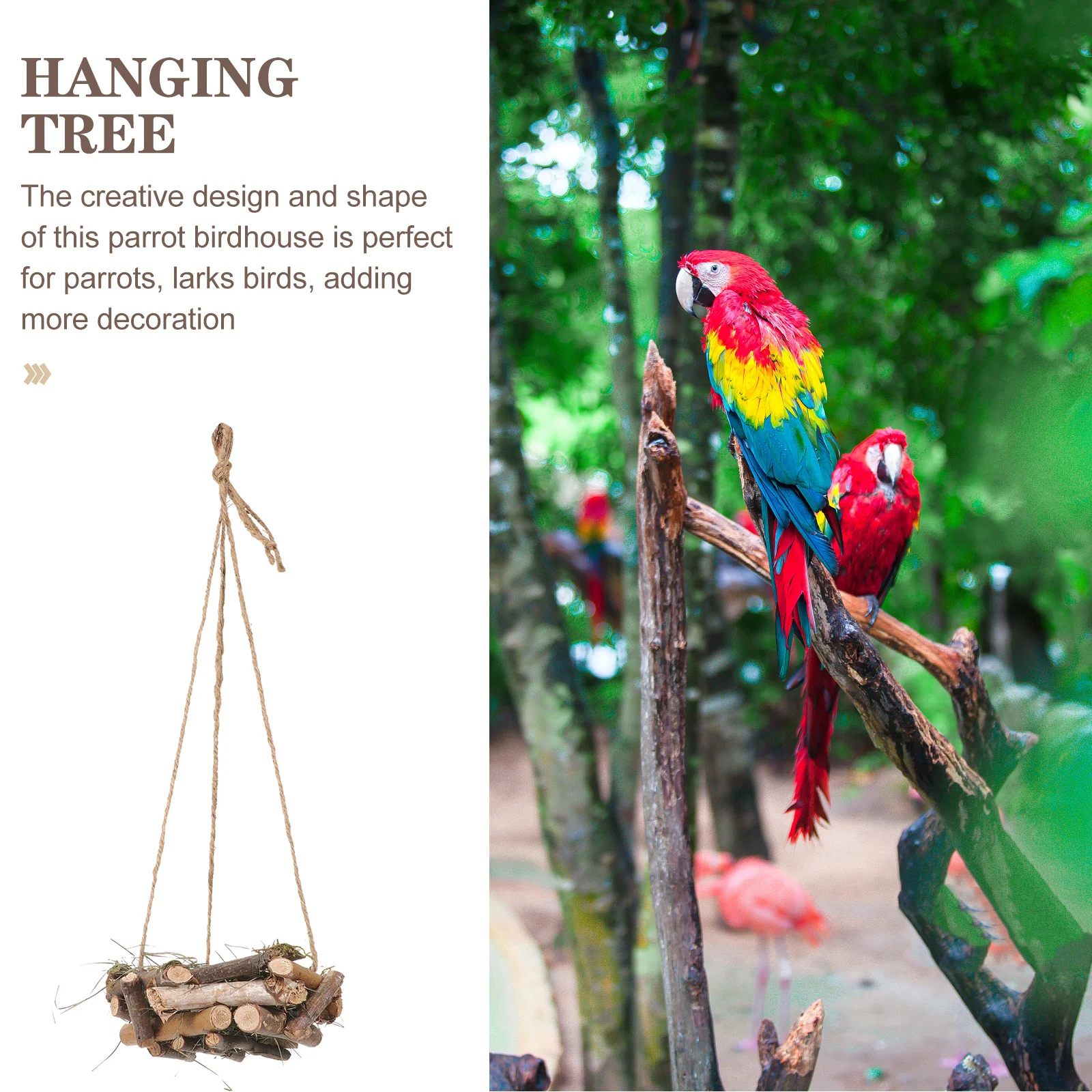 

Hanging Decor Straw Woven Pendant Lightweight Artificial For Garden Ornament Parakeet Nest Bird Garden Bird