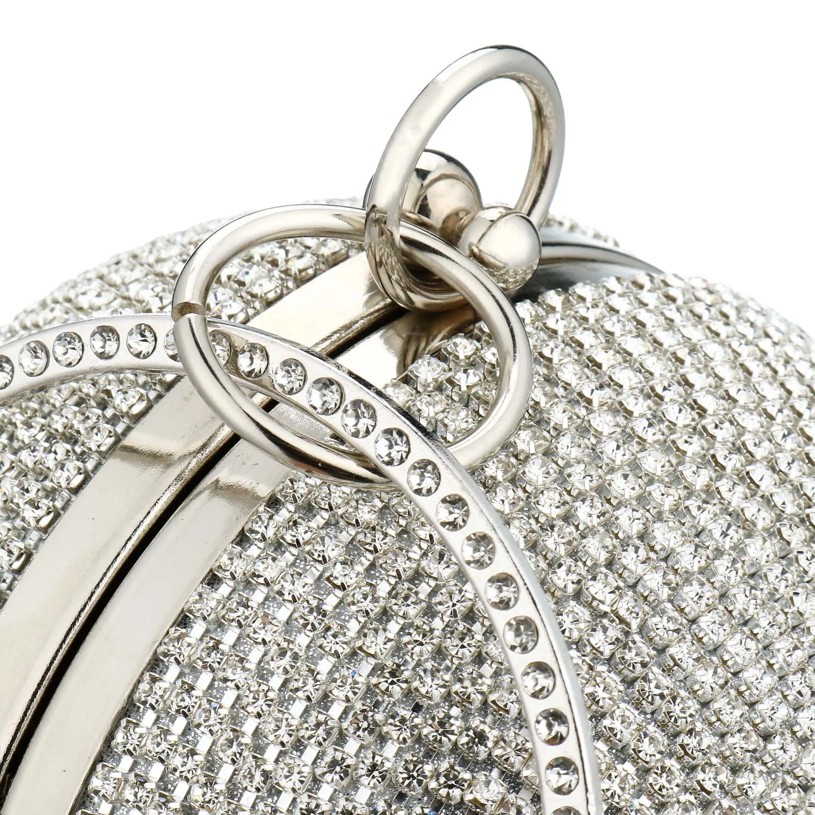 Elegant Luxury Women Clutch Bag Evening Bag With Rhinestone Exquisite For Ladies Wedding Party Round Ball Bag Handbag Clutches