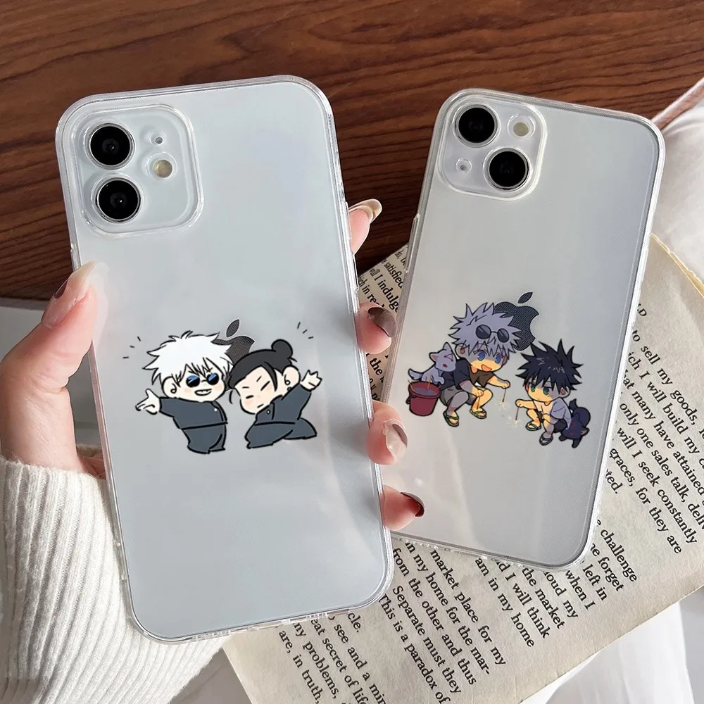 Jujutsu Kaisen Gojo Satoru Phone Case For Iphone 16 15 11 13 14 Pro Max 7 8 Plus X Xr Xs Max 12mini Transparent Cover