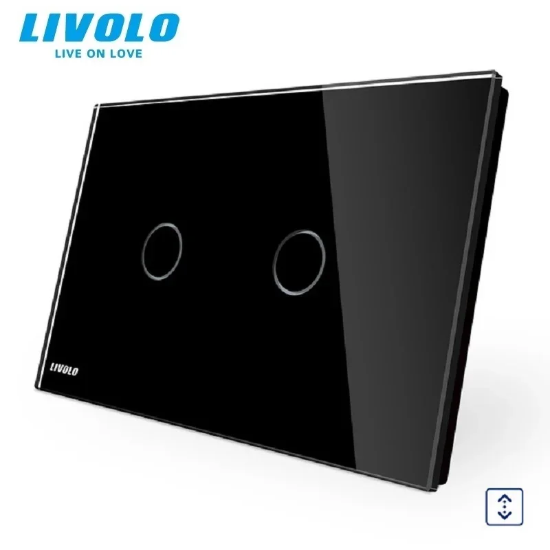 Livolo AU US Standard ,Curtain Switches,Crystal Glass Panel,110~250V,Touch On/Off,VL-C902W-11 for Smart Life