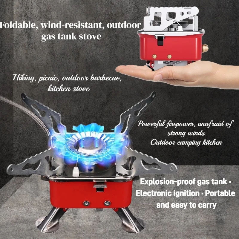 Portable Mini Square Gas Stove for Camping Travel Hiking Ultra Light Folding Camping Coo kware Outdoor Cooking Equipment
