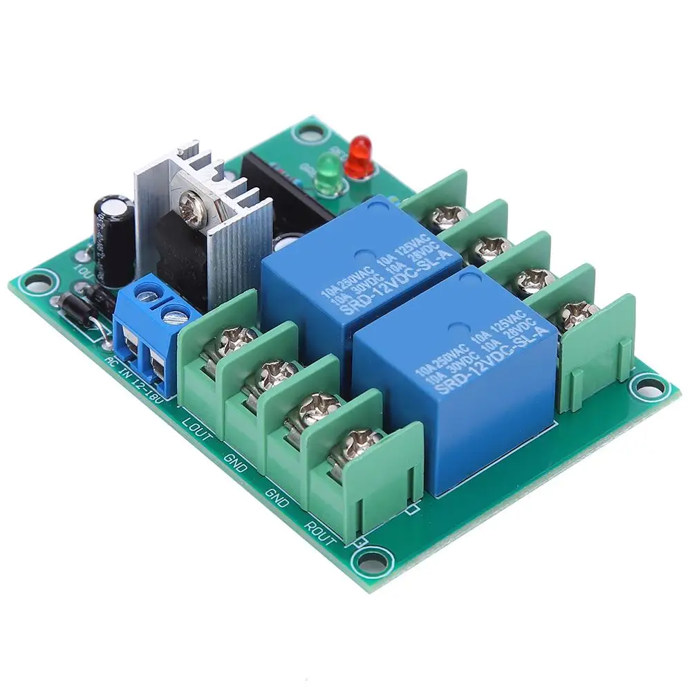 Dual Channel Power On Mute Delay Speaker Protection Circuit Board 10A DC12-18V