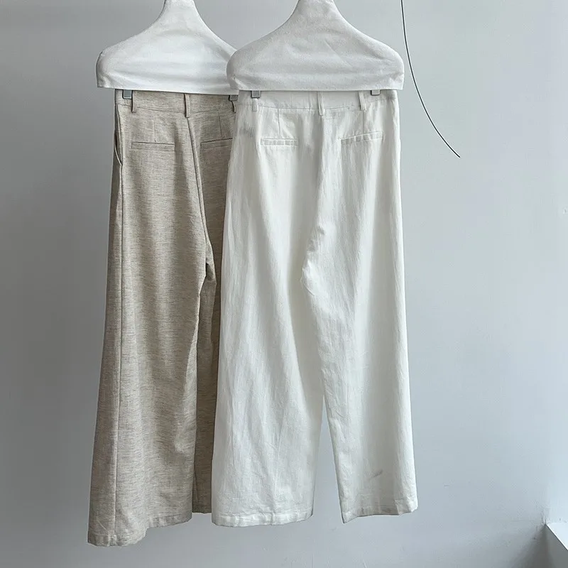 Johnature Einfache Casual Gerade bein Hosen Frauen Neue Lose Bequeme Lange Feste Farbe Volle Länge Breite bein Hosen für Sommer